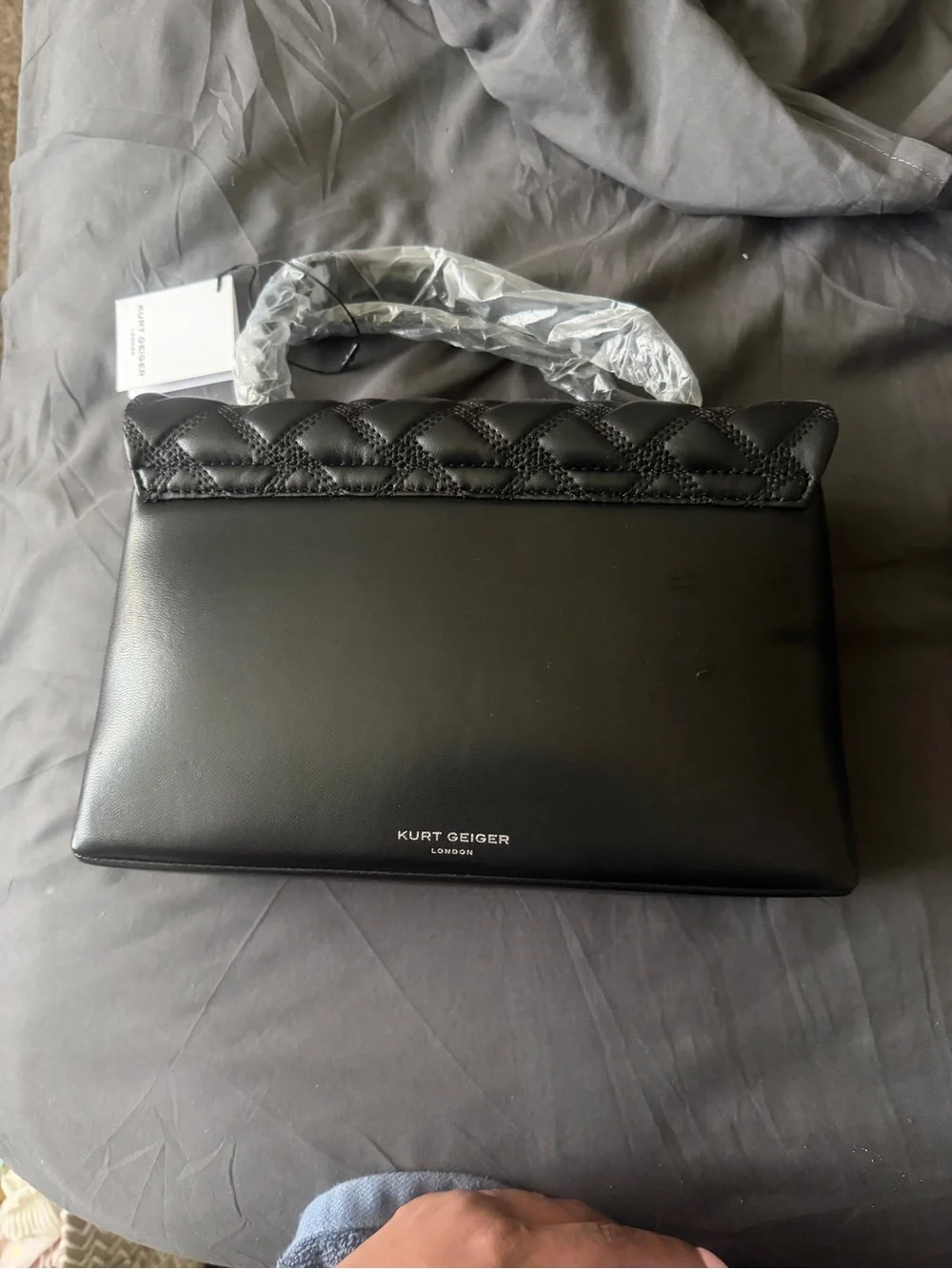 Kurt Geiger Black Quilted Top-Handle Satchel